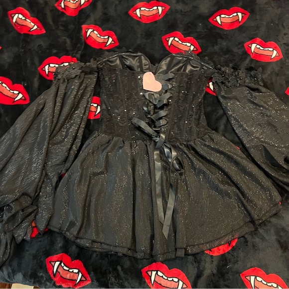 Sugar Thrillz x Dolls Kill SPARKLING ENCHANTMENT MINI DRESS - BLACK - Picture 5 of 9